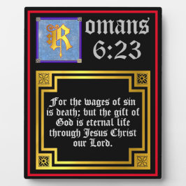 Romans 623 Gold Letter Eternal Life Bible Verse Fotoplatte