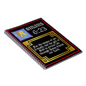 Romans 623 Gold Letter Eternal Life Bible Verse Notizblock (Rechte Seite)