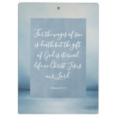 Romans 6:23 Bible Verse Image Spiral Notebook Klemmbrett (Rückseite)