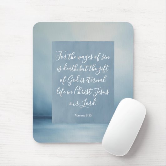 Romans 6:23 Bible Verse Image Spiral Notebook Mousepad (Mit Mouse)