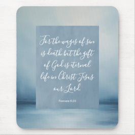 Romans 6:23 Bible Verse Image Spiral Notebook Mousepad