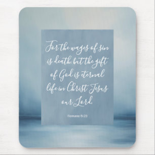 Romans 6:23 Bible Verse Image Spiral Notebook Mousepad