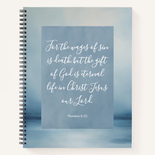 Romans 6:23 Bible Verse Image Spiral Notebook Notizblock (Vorderseite)