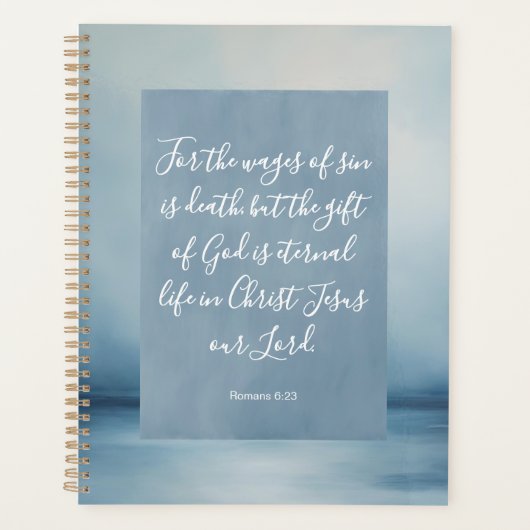 Romans 6:23 Bible Verse Image Spiral Notebook Planer (Vorderseite)