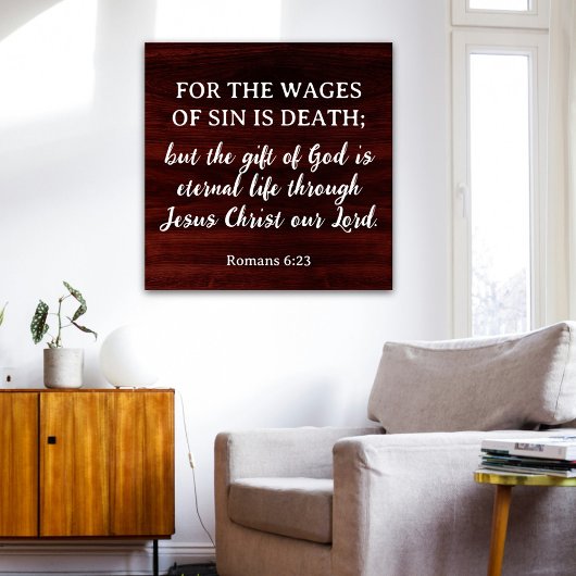 Romans 6:23 King James Bible Rustikale Inspiration Poster