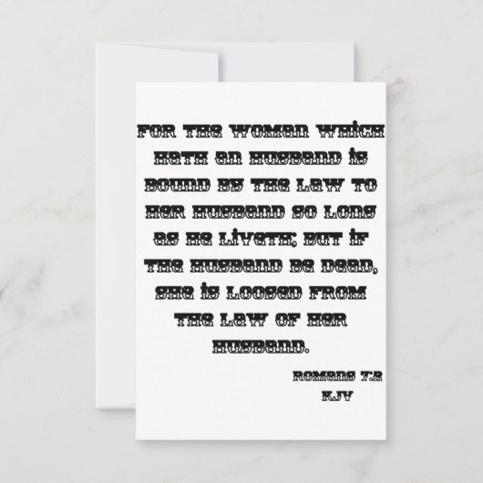 Romans 7:2 KJV Bible Scripting Grußkarte Karte (Vorderseite)
