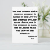 Romans 7:2 KJV Bible Scripting Grußkarte Karte (Stehend Vorderseite)