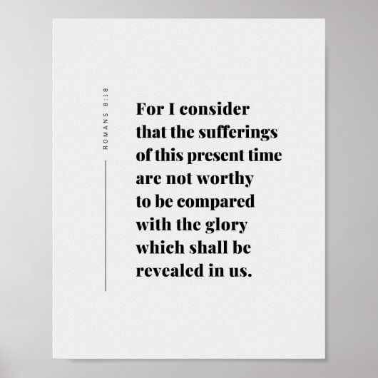 Romans 8:18 Bible Verse Poster (Vorne)