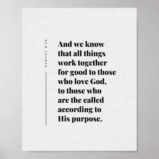 Romans 8:28 All Things Work Together Poster (Vorne)