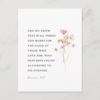 Romans 8:28 All Things Work Together Poster Postkarte
