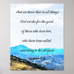 Romans 8:28, Bible verse Poster