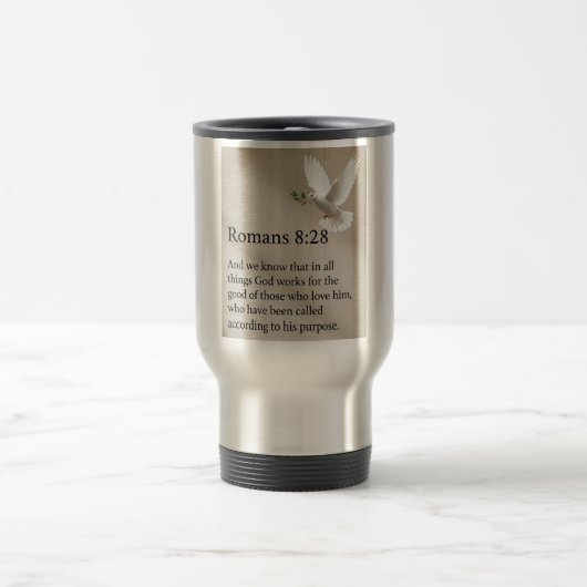 Romans 8:28 Bible Verse Travel Mug Reisebecher (Mittel)