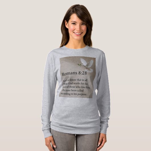 Romans 8:28 Bible Verse Women's Long Sleeve Tee (Vorne ganz)