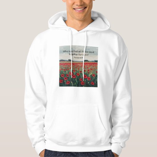 Romans 8:28 Christian Men's Hoodie (Vorderseite)