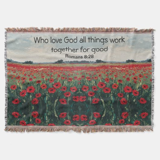 Romans 8:28 Christian Throw Blanket Decke (Vorderseite)