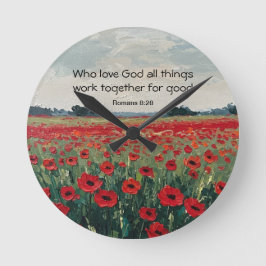 Romans 8:28 Christian Wall Clock Runde Wanduhr