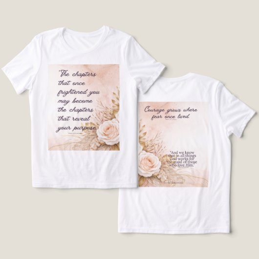 Romans 8:28 Faith Tri-Blend Shirt (Design Vorderseite & Rückseite)