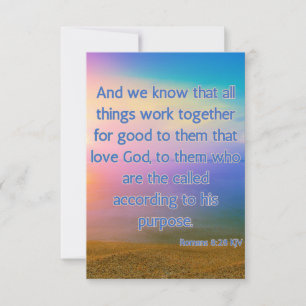 Romans 8:28 KJV Bible Verse Pic Grußkarte Karte