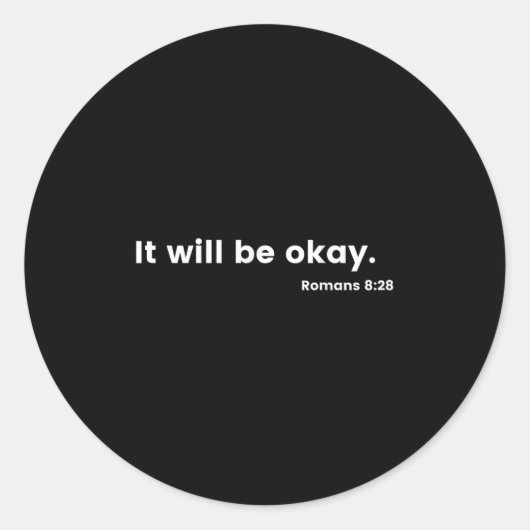Romans 8_28 Motivational Christian Bible Verse Mes Runder Aufkleber (Vorderseite)
