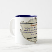 Romans 8:28 Shield Christian Coffee Mug Zweifarbige Tasse (Vorderseite Links)