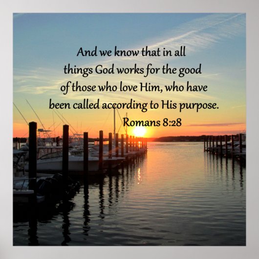 ROMANS 8:28 SONNENSET FOTO DESIGN POSTER (Vorne)