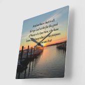 ROMANS 8:28 SONNENSET FOTO DESIGN QUADRATISCHE WANDUHR (Winkel)