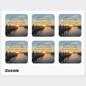ROMANS 8:28 SONNENSET FOTO DESIGN QUADRATISCHER AUFKLEBER (Blatt)