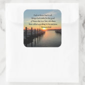 ROMANS 8:28 SONNENSET FOTO DESIGN QUADRATISCHER AUFKLEBER (Tasche)