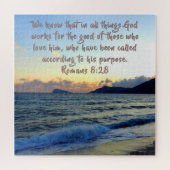 Romans 8:28 Soothing Bible Verse And Beach Puzzle (Horizontal)