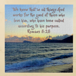 Romans 8:28 Soothing Bible Verse And Beach  Puzzle