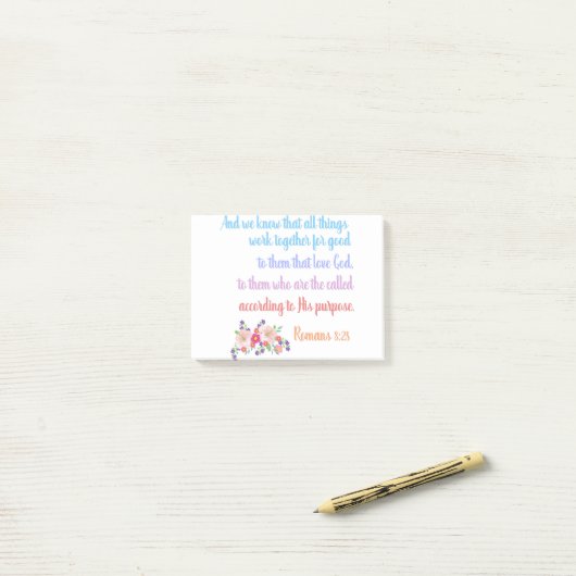 Romans 8 Bibelverse Design Post-it Klebezettel (Auf Schreibtisch)