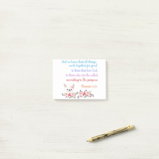 Romans 8 Bibelverse Design Post-it Klebezettel (Auf Schreibtisch)