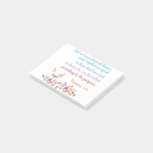 Romans 8 Bibelverse Design Post-it Klebezettel (angewinkelt)