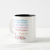 Romans 8 Bibelverse Design Zweifarbige Tasse (Vorderseite Links)