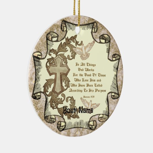 Romans Eight 28 christian ornament  (Rechts)