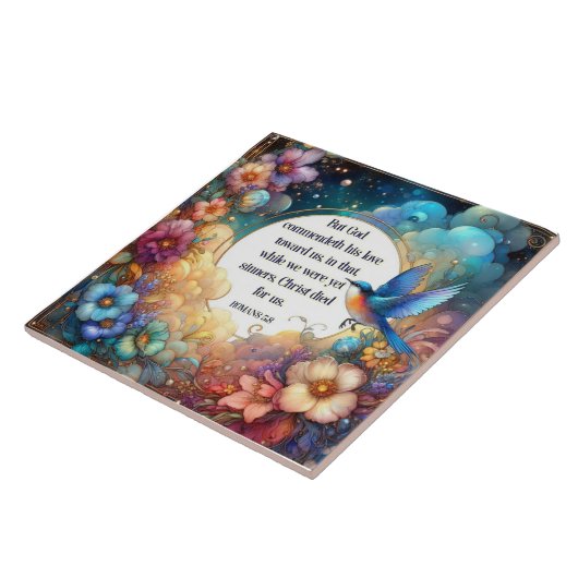 Romans Verse Scripting Art Nouveau Floral Ostern Fliese (Seite)