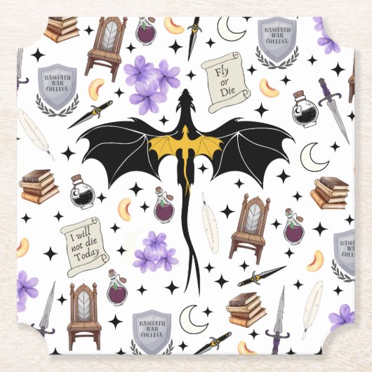 Romantasy-Buchleser-Geschenke Fourth Wing Unterset Untersetzer (Vorderseite)