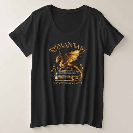 Romantasy Dragon Books Nur noch ein Kapitel Große Größe T-Shirt (Design vorne)