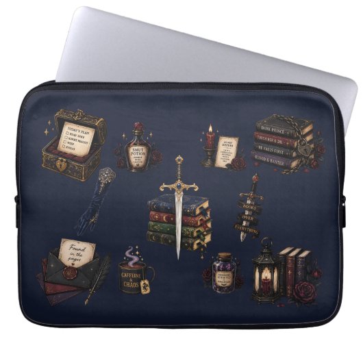 Romantasy, Koffein und Chaos Laptopschutzhülle (Vorderseite)