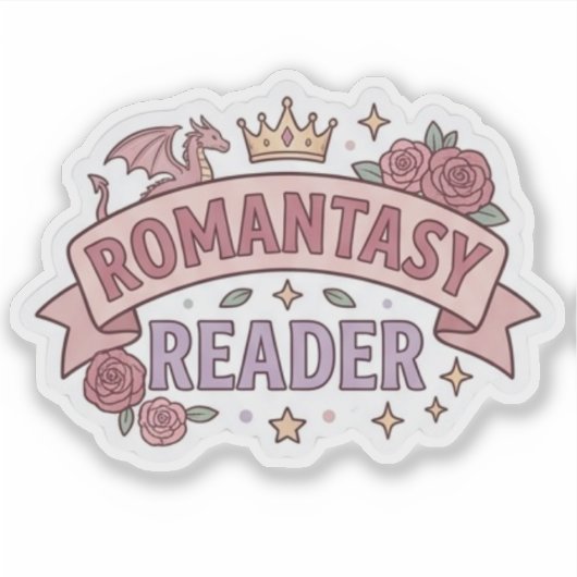 Romantasy-Leser - Buchliebhaber lesend Aufkleber (Vorderseite)