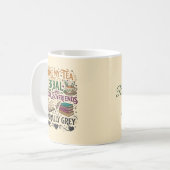 Romantasy Mädchen Moralisch Grauer Buchfreund Kaffeetasse (Vorderseite Links)