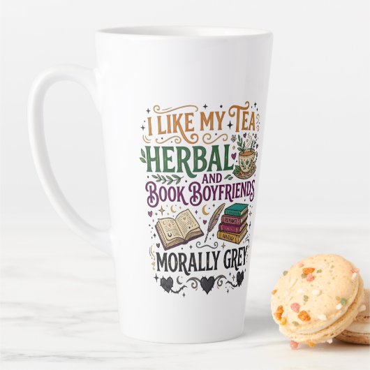 Romantasy Mädchen Moralisch Grauer Buchfreund Milchtasse (Beispiel)