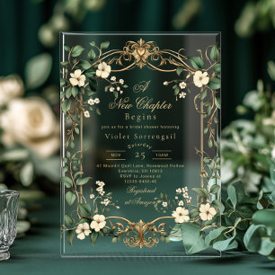 Romantasy Neues Kapitel Art Nouveau Brautparty Acryleinladungen