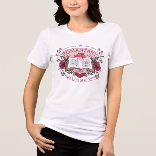 Romantasy Reader Society Fantasy Dragon Reader Tri-Blend Shirt (Vorderseite)