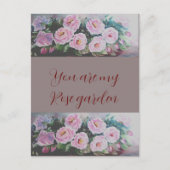 Romantc PINK WILD ROSE, DIE POSTCARD MALEN Postkarte (Vorderseite)
