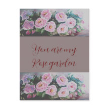 Romantc PINK WILD ROSE, DIE POSTCARD MALEN
