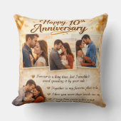 Romantic 10th Anniversary Couple Photo Collage Kissen (Vorderseite)