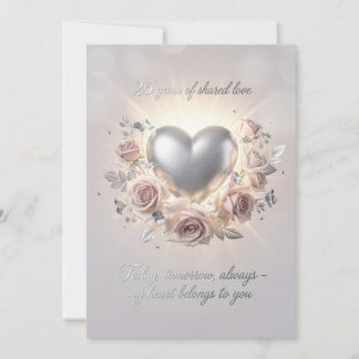Romantic 25th Wedding Anniversary Card – Luxury Feiertagskarte