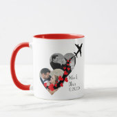 Romantic 2 Photos Airplane Elegant Wedding custom Tasse (Links)