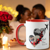 Romantic 2 Photos Airplane Elegant Wedding custom Tasse